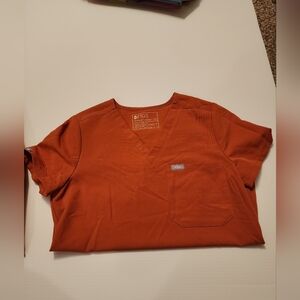 Figs Terracotta XXS Catarina Scrub Top